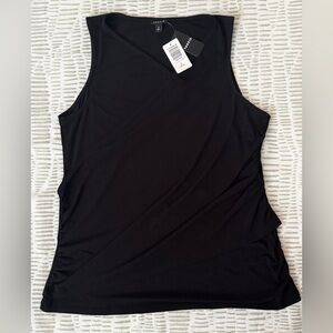 Torrid Black Draped Tank Top
